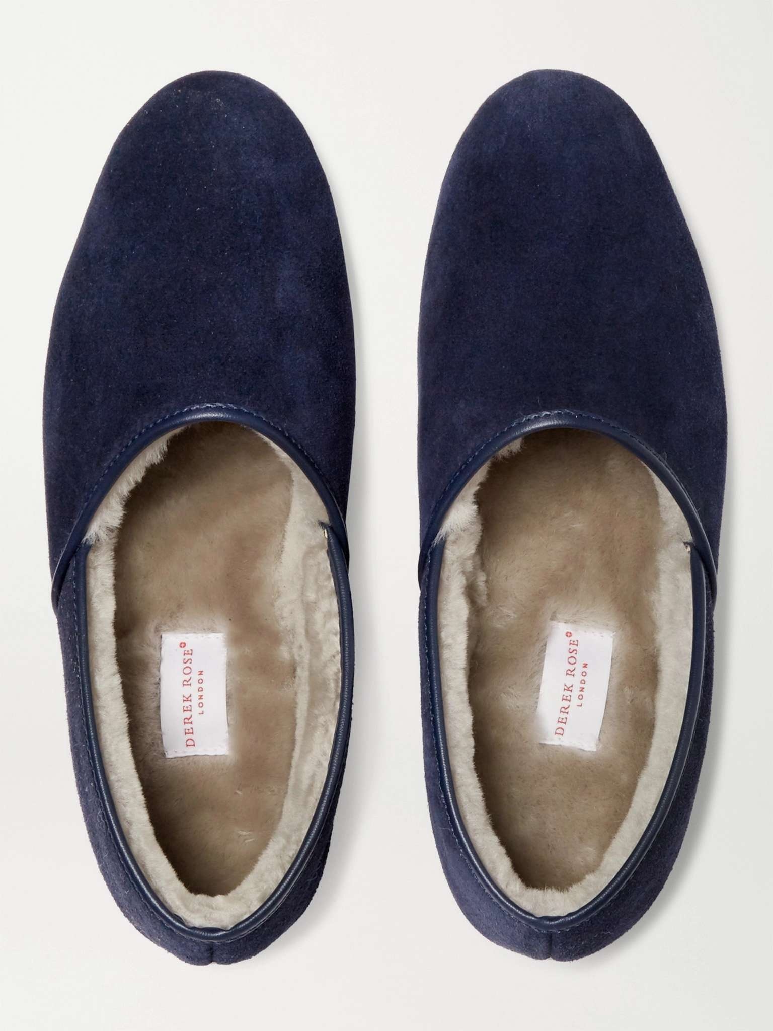 Crawford Shearling-Lined Suede Slippers - 8