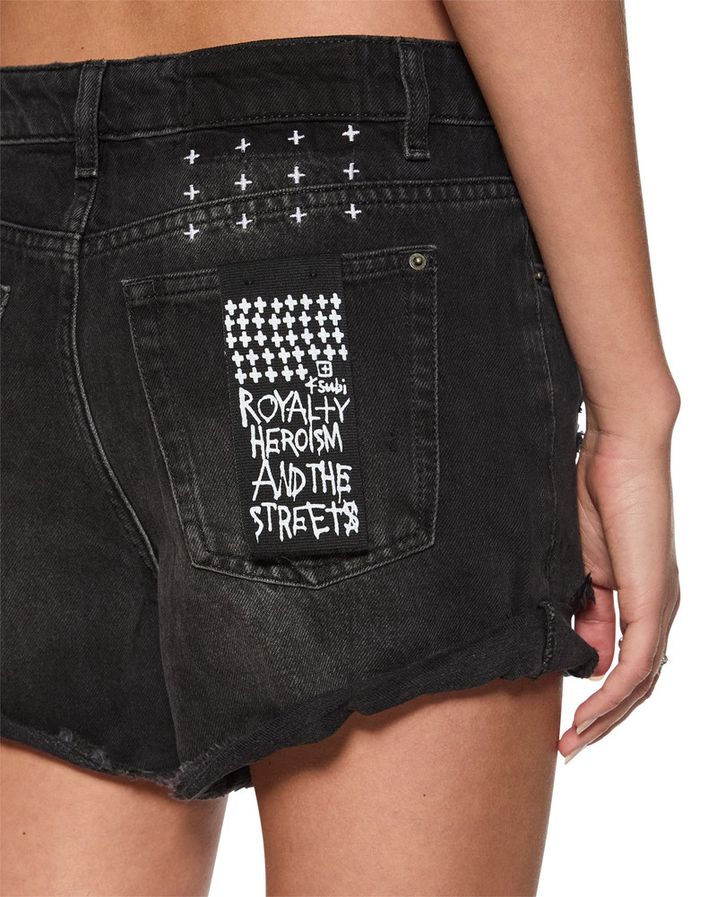 Ksubi ROLLIN OUT SHORT TRASHED BLACK outlook