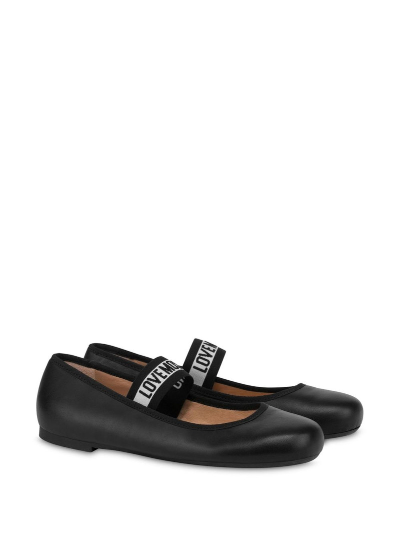 Moschino logo-strap ballet flats outlook