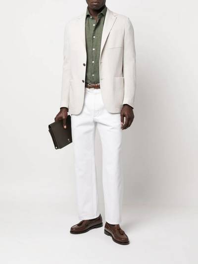 Canali single-breasted cotton blazer outlook