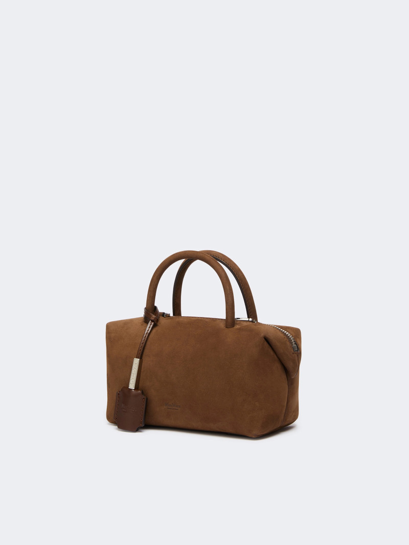 Max Mara HOLDALLSSUEDE Small split-leather Boston bag - COCOA outlook