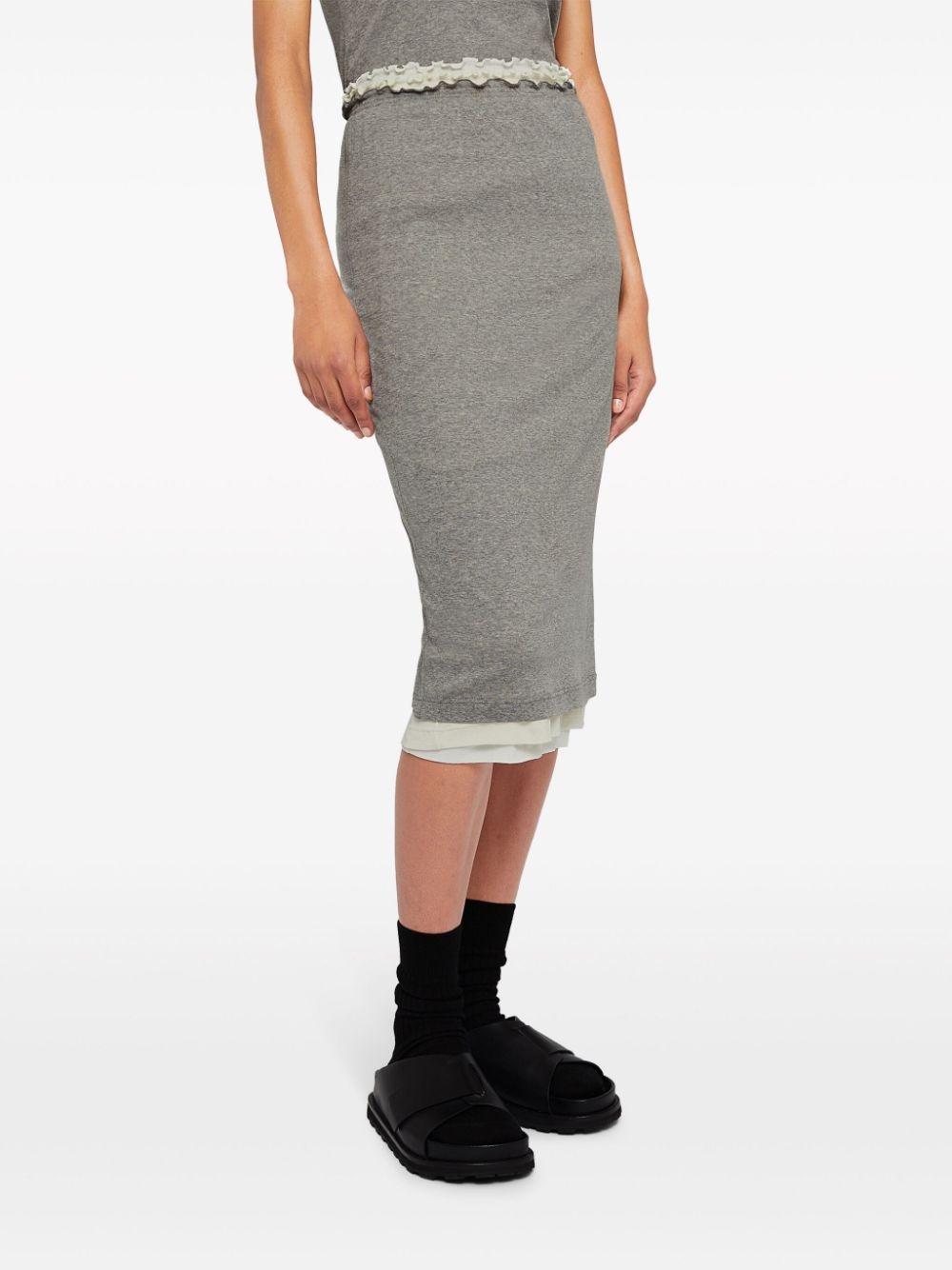 layered jersey midi skirt - 4