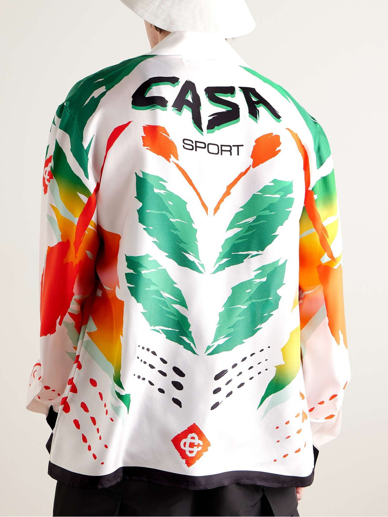 Casa Moto Convertible-Collar Printed Silk-Twill Shirt 3