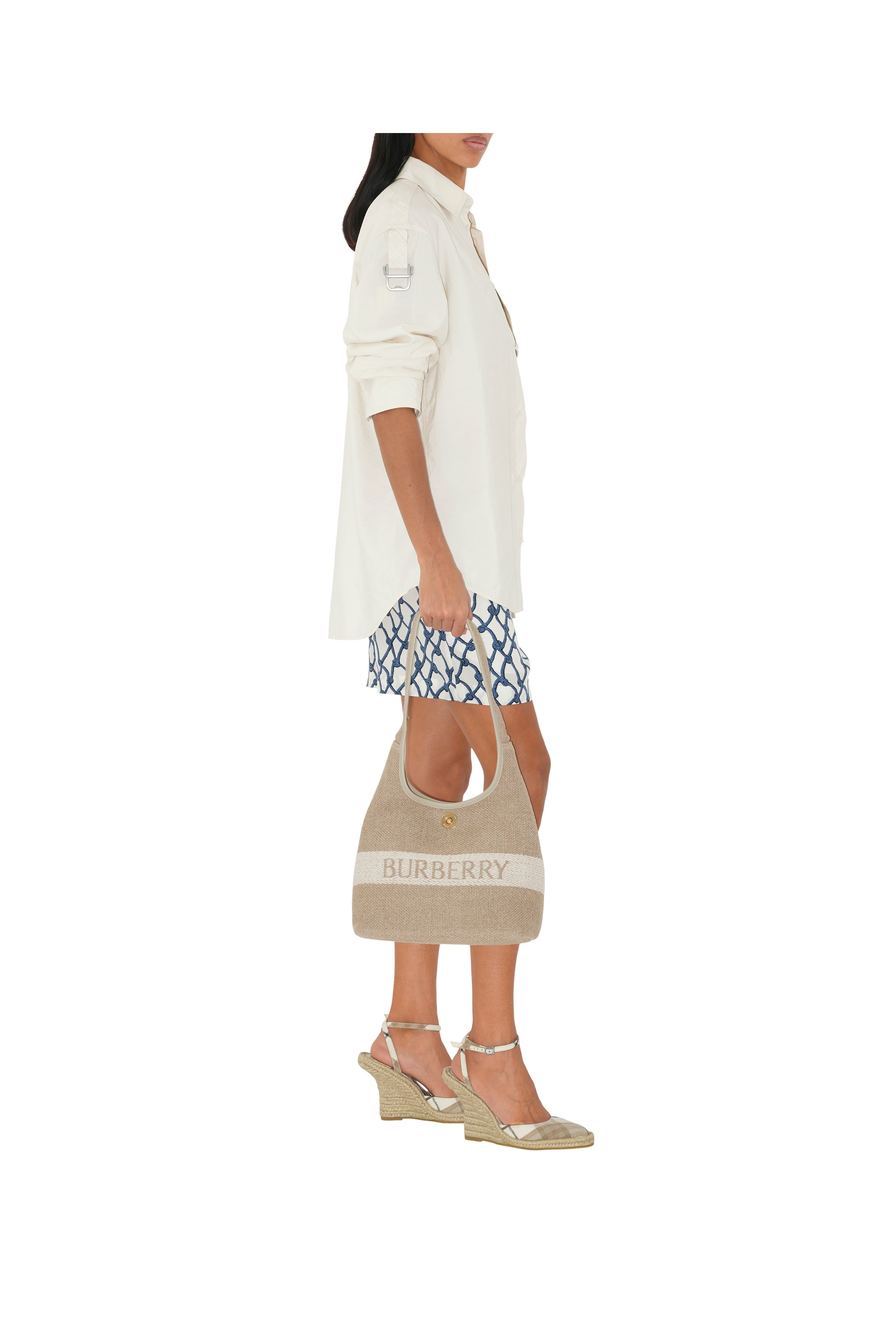 burberry Small Logo Canvas Shoulder Bag in Natural at Nordstrom - 2