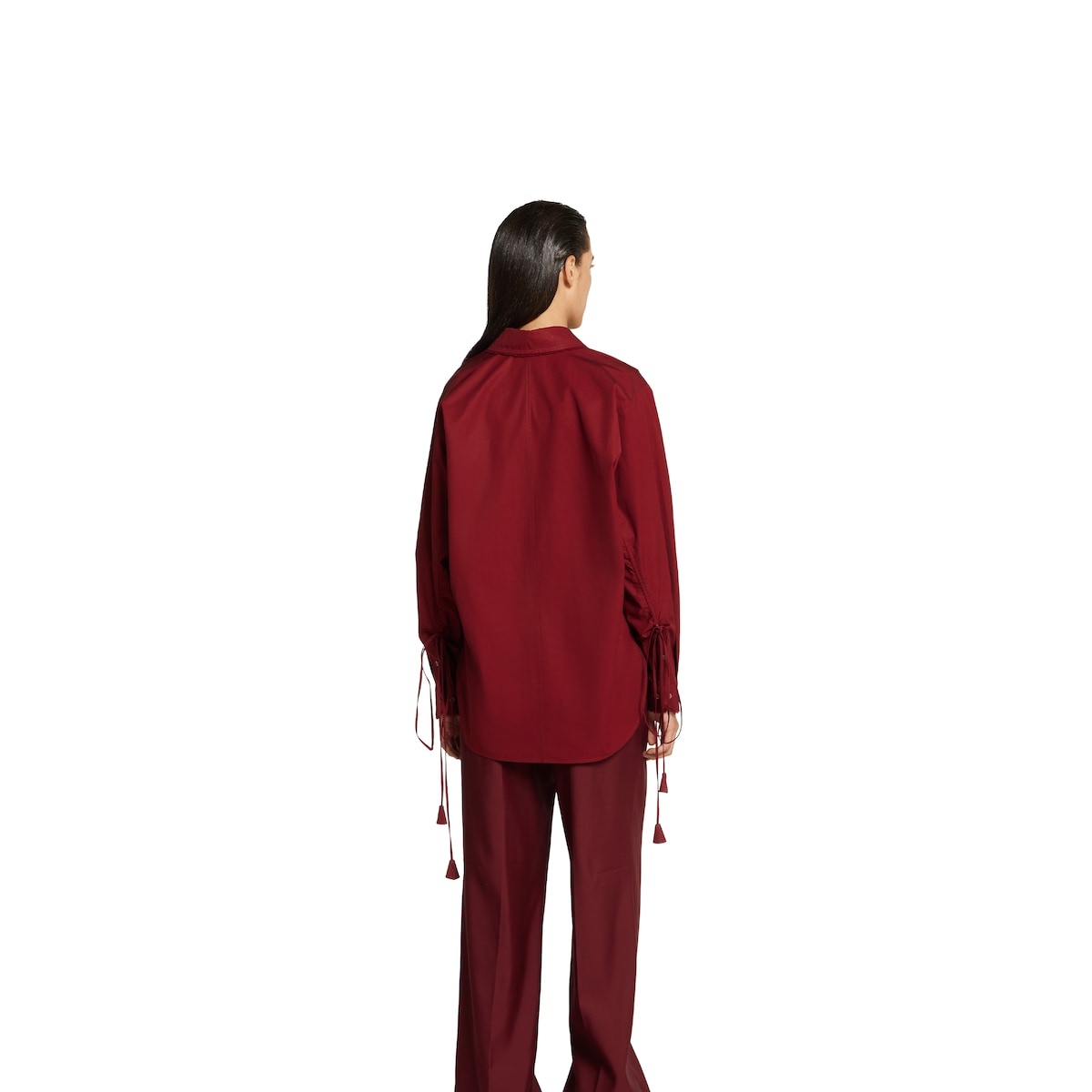 Cotton poplin shirt with tie - 4