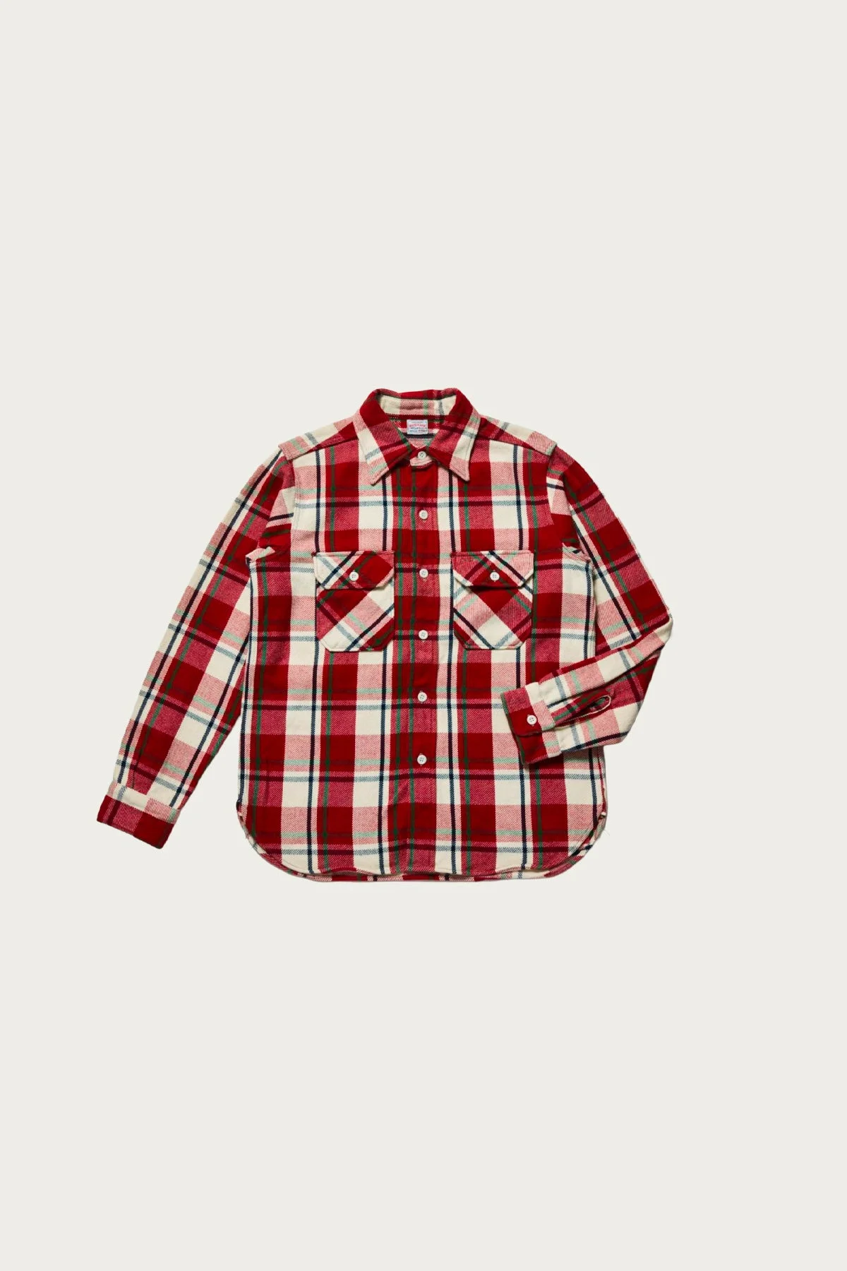 3104 Flannel Shirt Pattern C - Red/Off White - 1