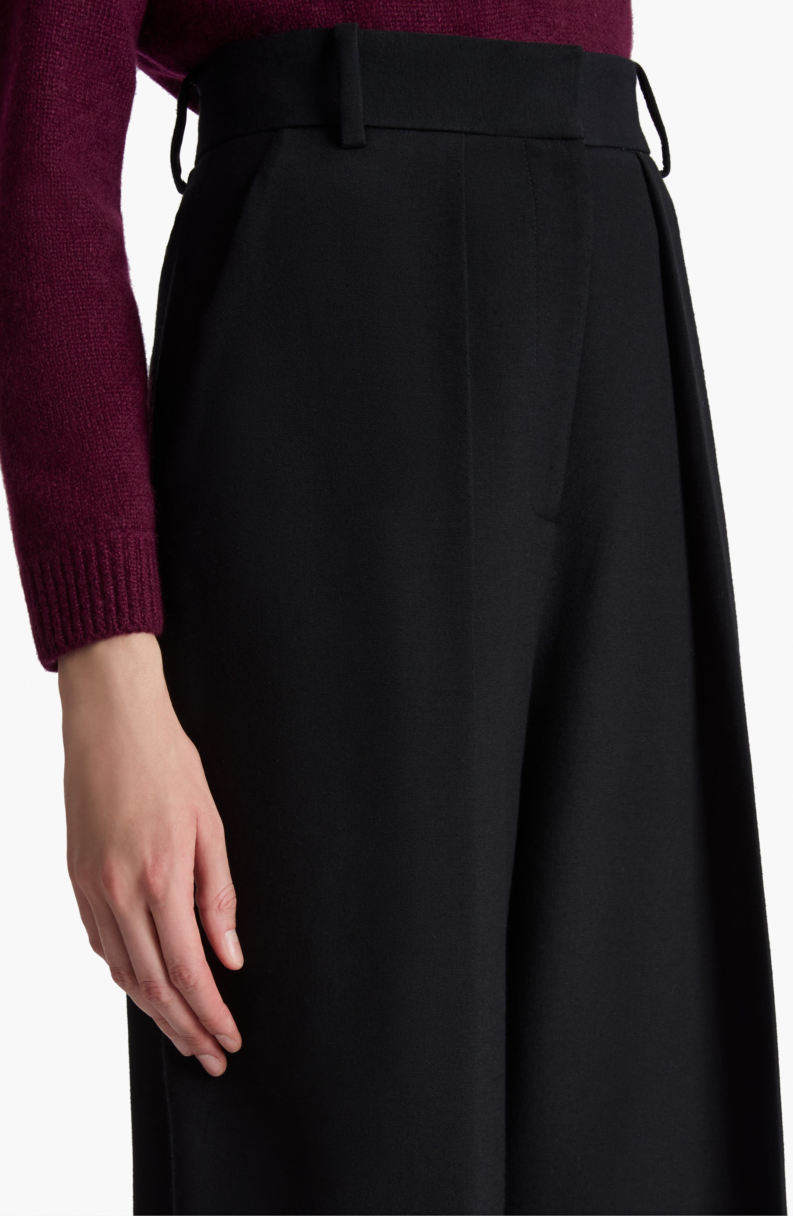 Khaite Maris High Waist Barrel Leg Pants in Black at Nordstrom - 3