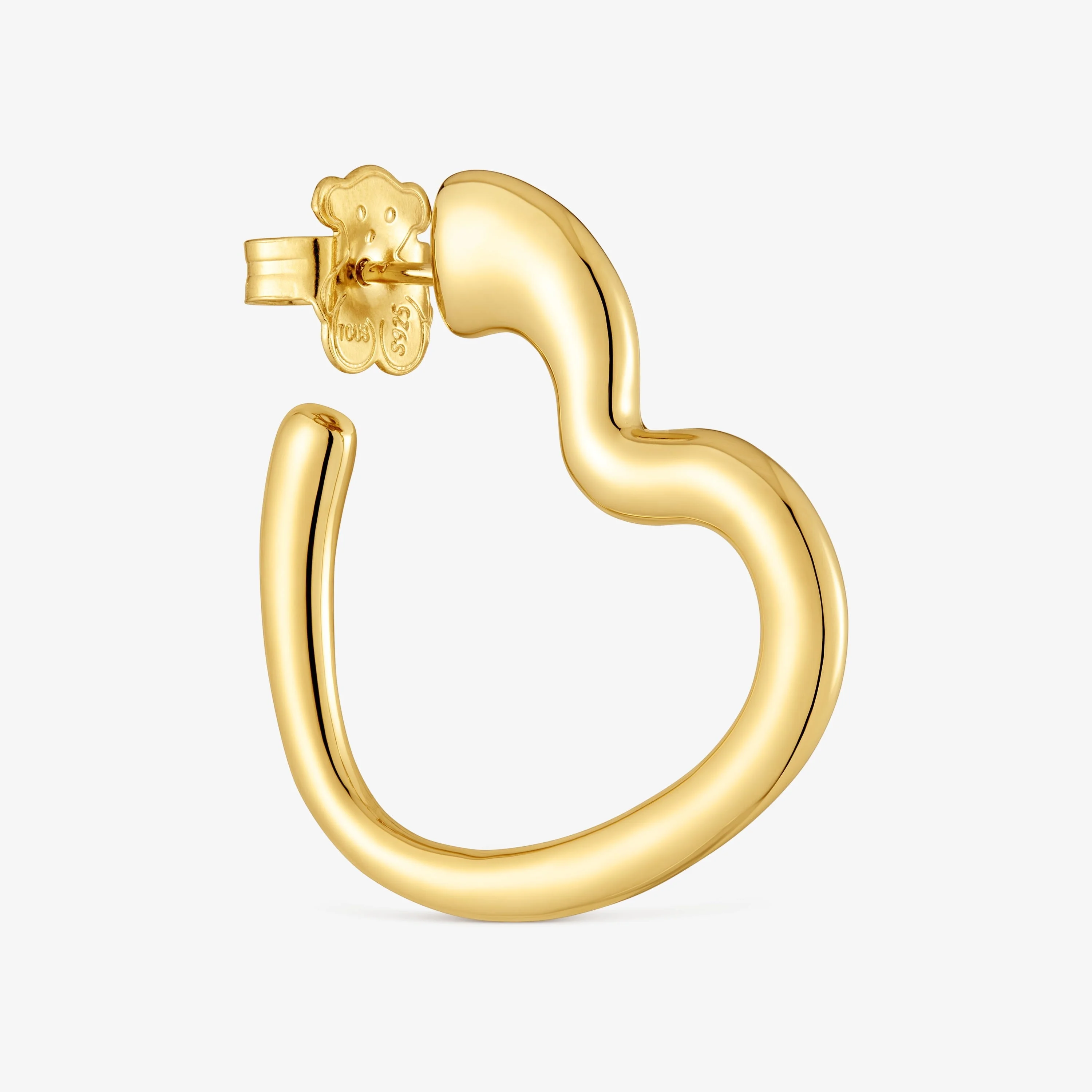 Single heart Hoop earring with 18K gold vermeil My Other Half - 1