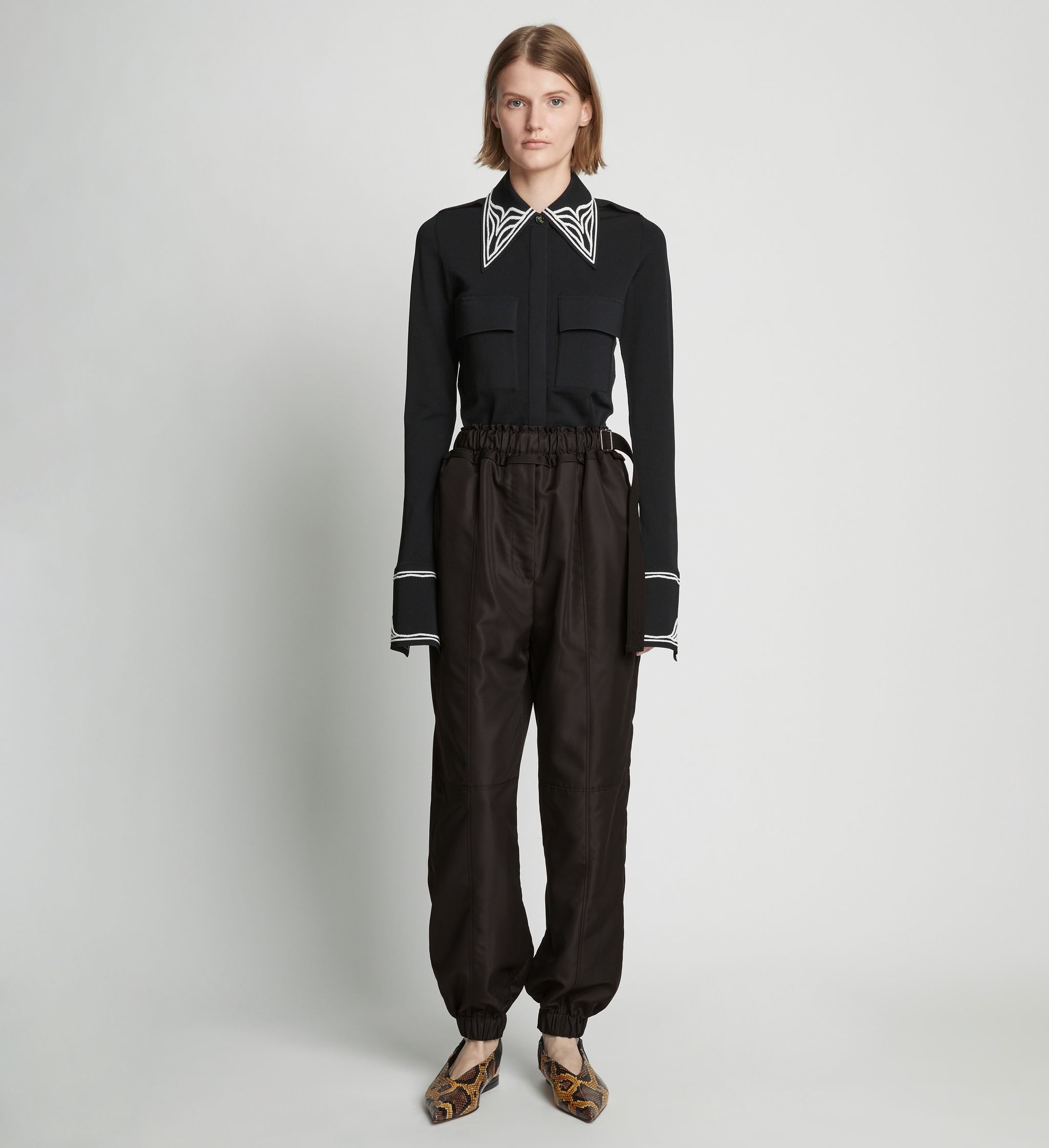 Silk Nylon Taffeta Pull on Pant - 2