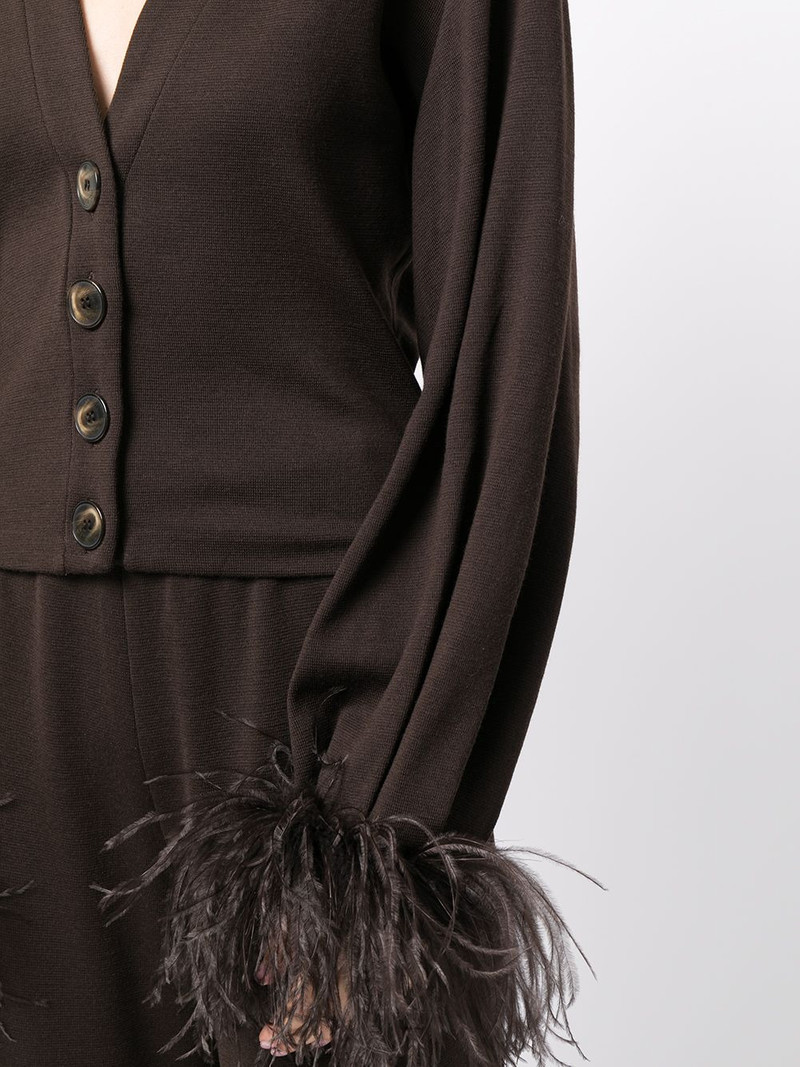 Kara feather-trim cardigan 5