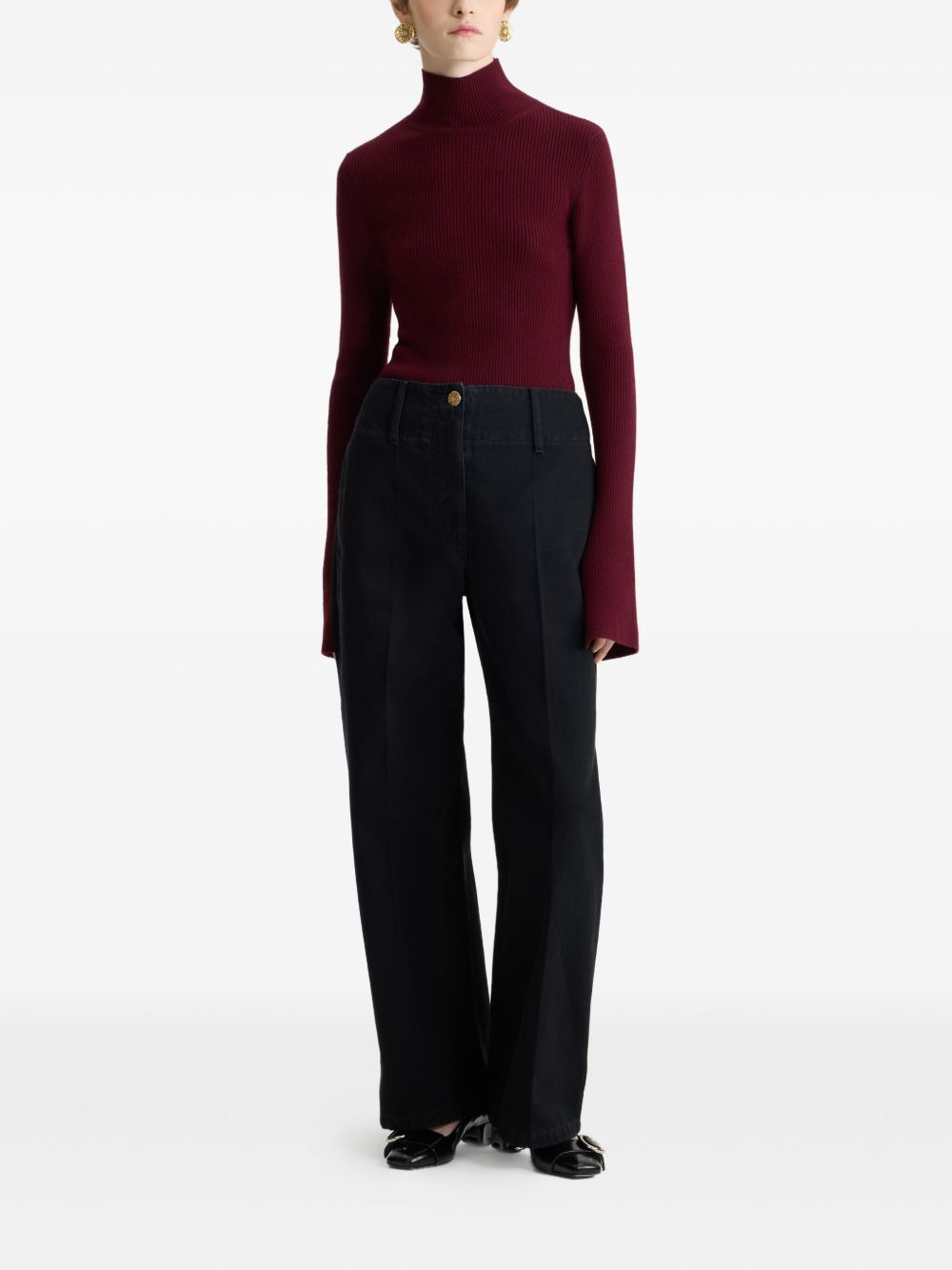 ribbed high-neck jumper - 2