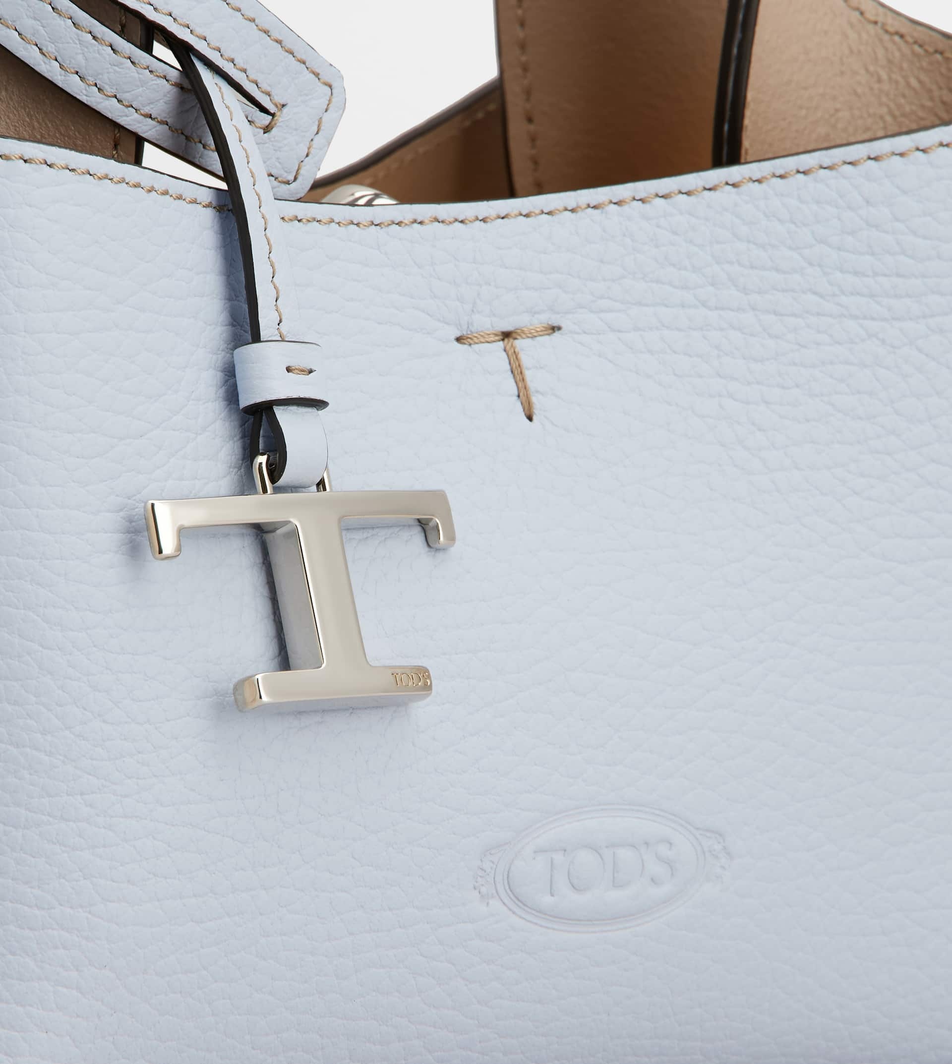 BAG IN LEATHER MICRO - SKY BLUE, BEIGE - 4