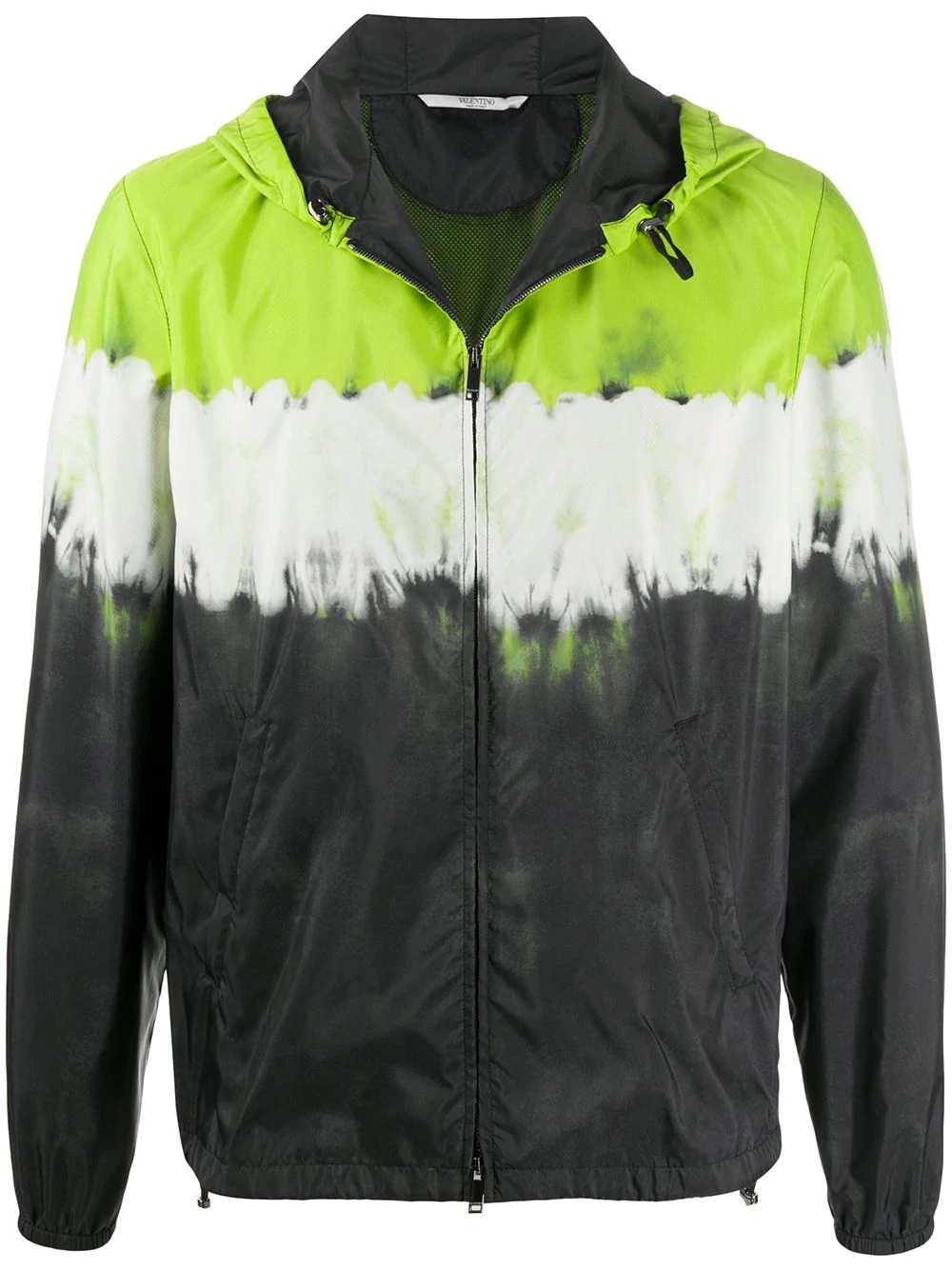 abstract-print hooded jacket - 1