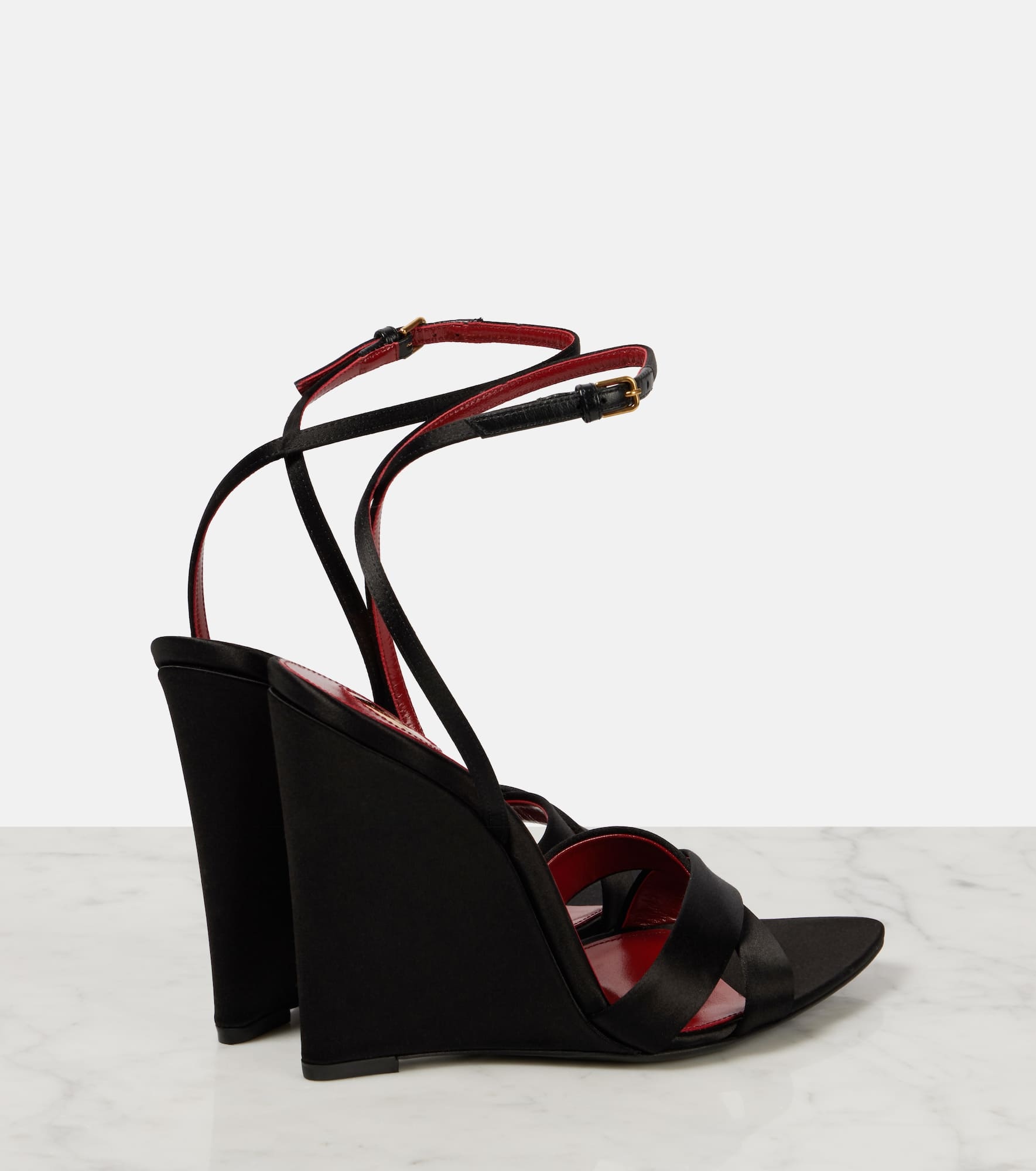 Bibi 110 crêpe satin wedge sandals - 2