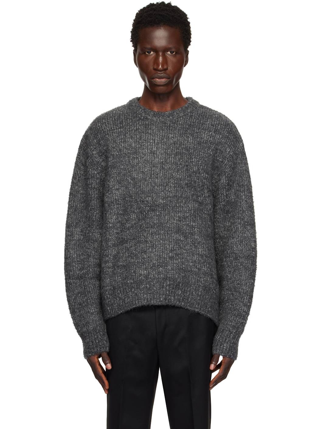 Gray Hairy Sweater - 1