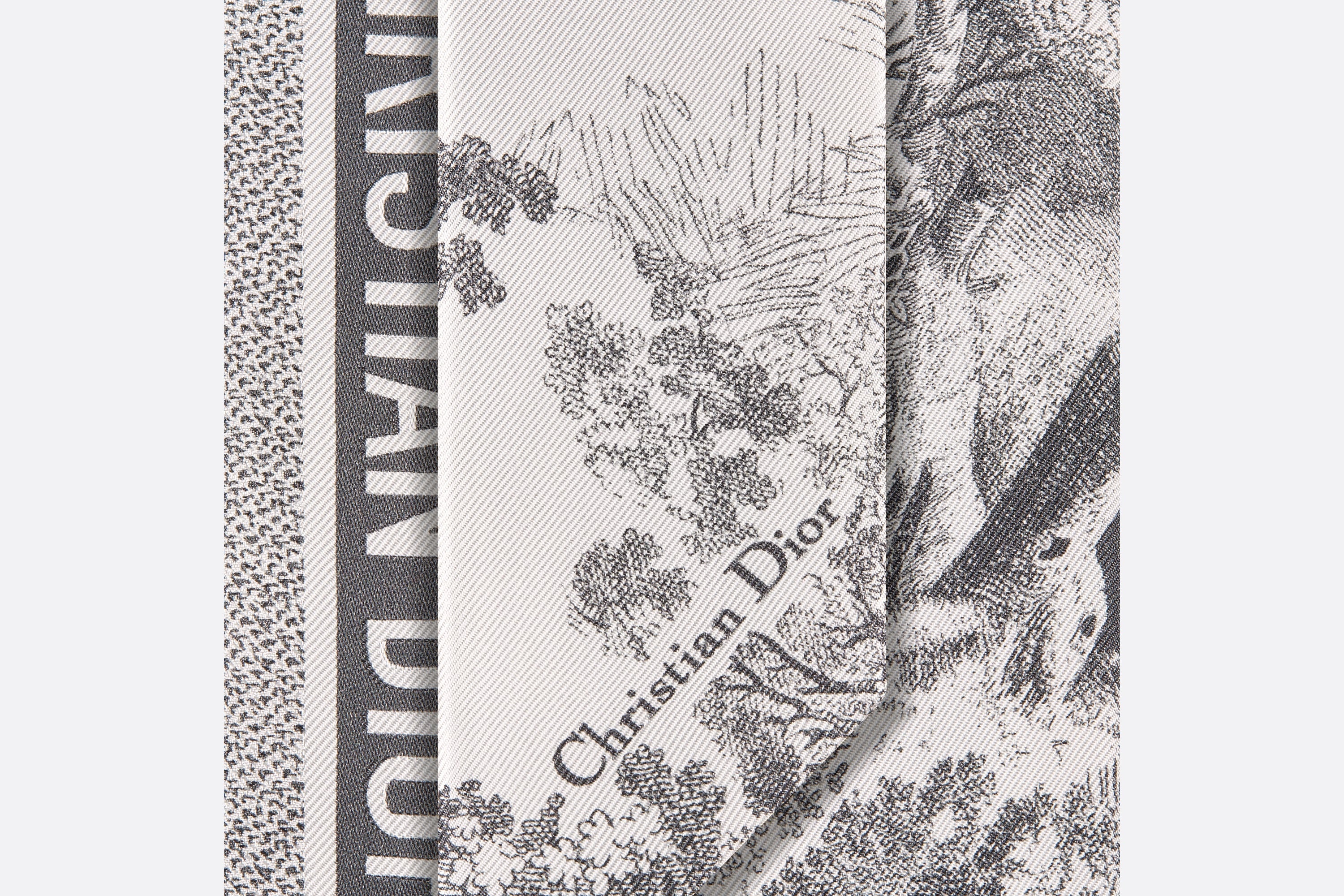 小物 DIOR Toile de Jouy Sauvage Scarf Toile de Jouy Sauvage 90 Square Scarf Ivory and Gray Silk
