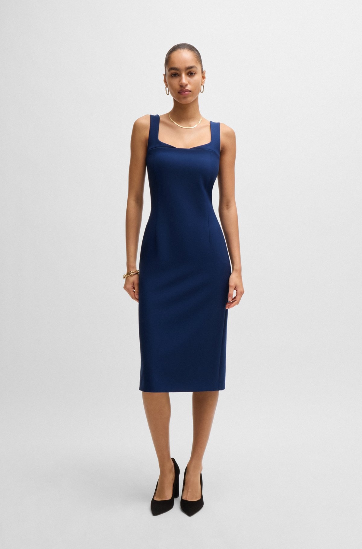 BODYCON MIDI DRESS IN STRETCH FABRIC - 3