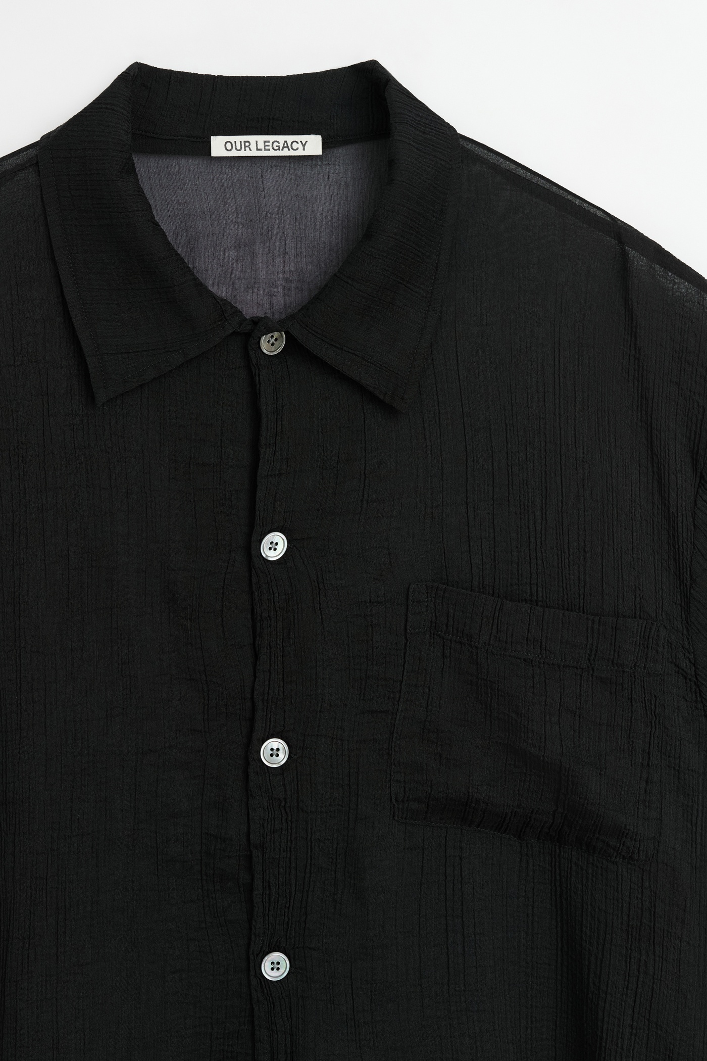 Box Shirt Shortsleeve Black Rayon Plait - 7