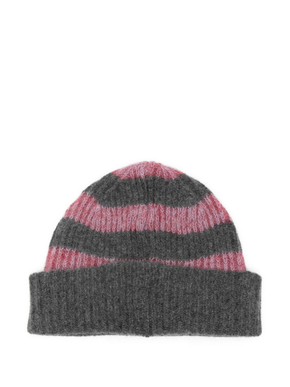 striped ribbed beanie - 2