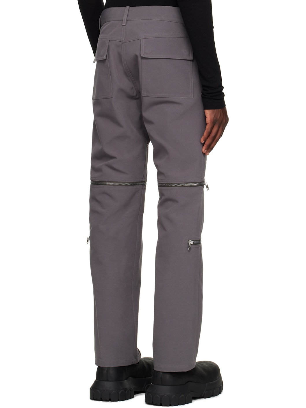Gray Hollywood Headon Convertible Trousers - 3