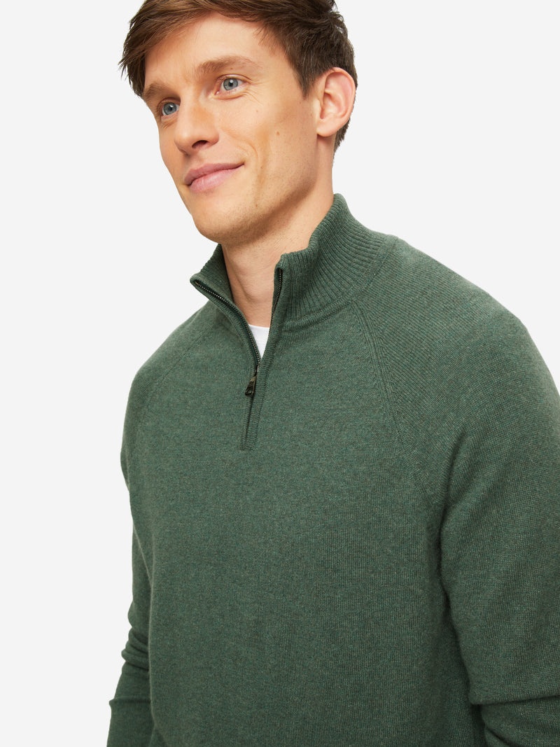 Men's Half-Zip Sweater Finley Cashmere Green - 2