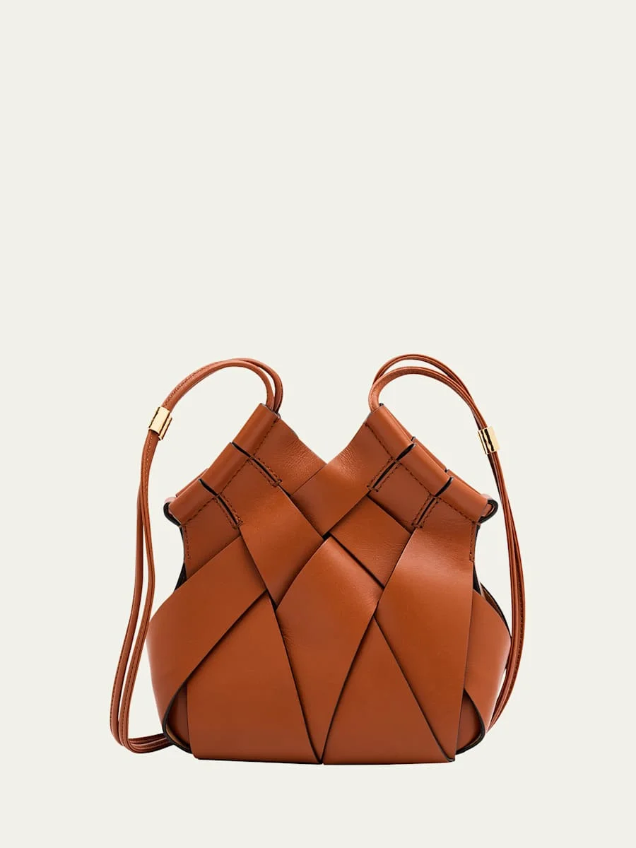 Charlotte Woven Leather Crossbody Bag - 1