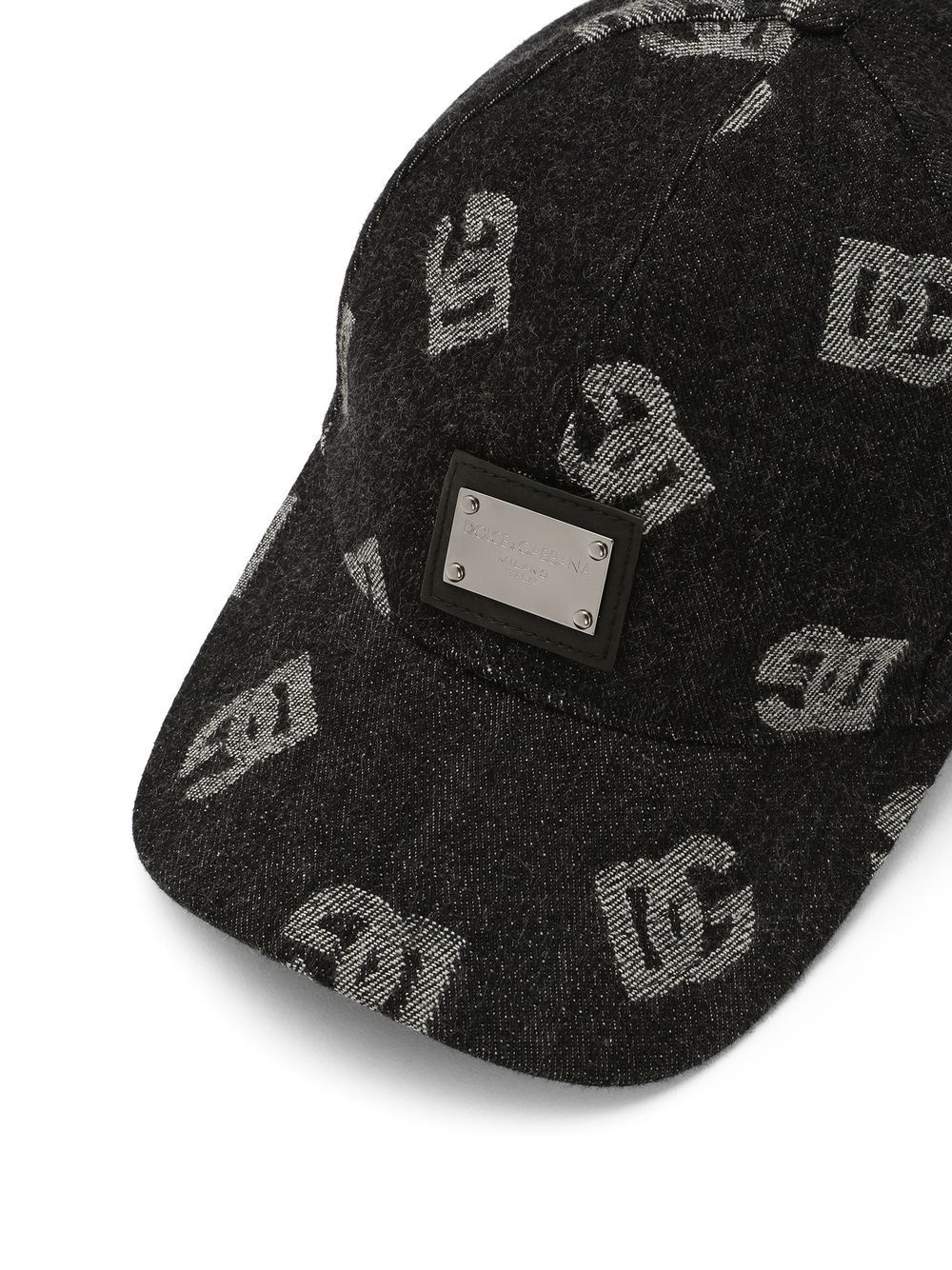 denim logo-print hat - 2