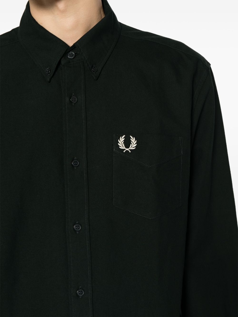 logo-embroidered  long-sleeve shirt - 10