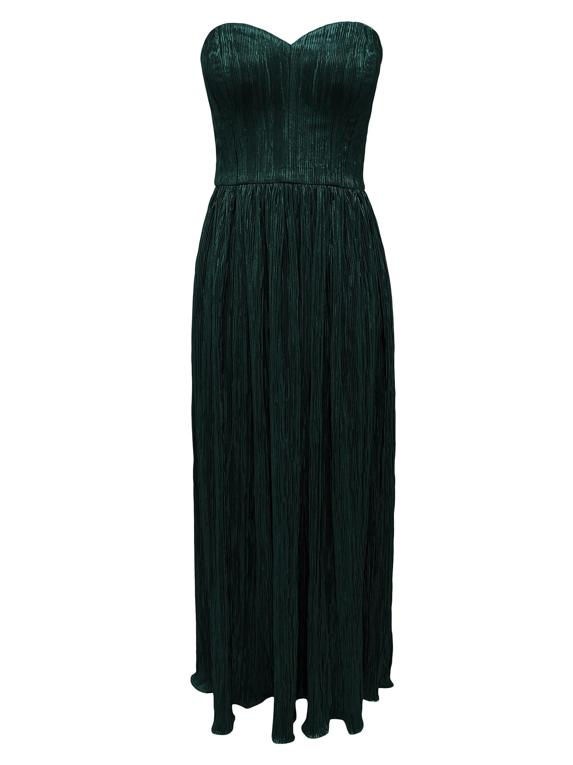 Women's Audrina Plissé Strapless Gown - Deep Emerald - 1