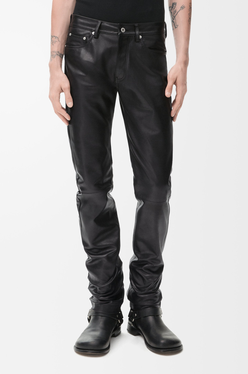 Straight leg trousers in nappa calfskin 3
