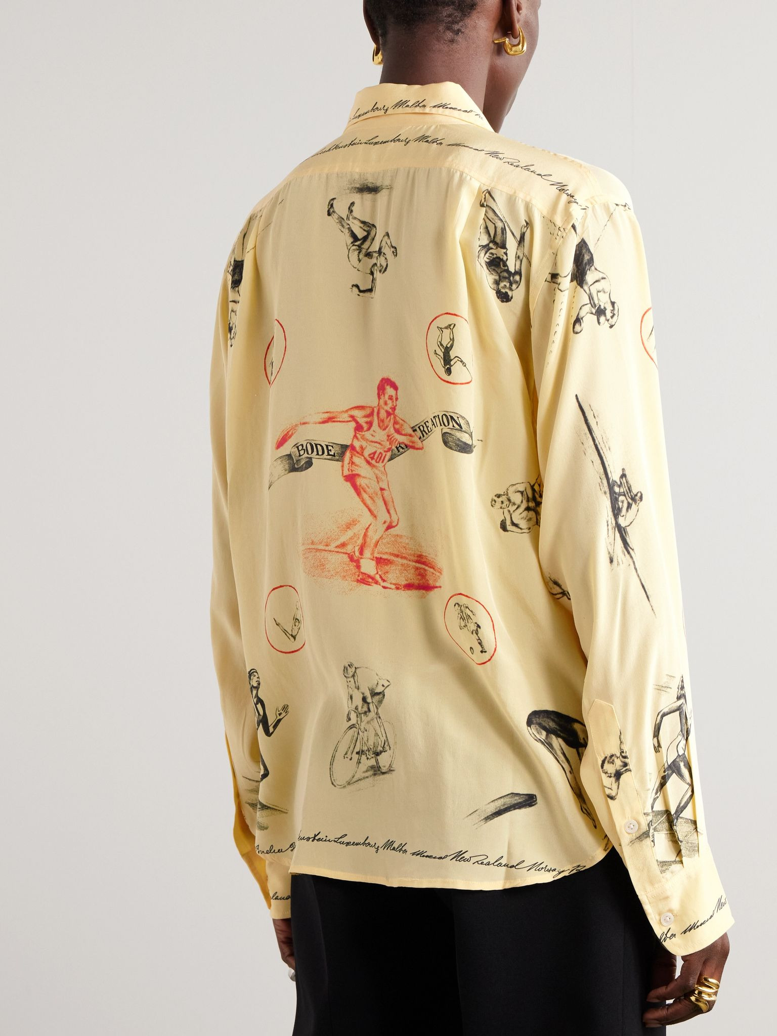 Games printed silk-voile shirt Yellow - 4