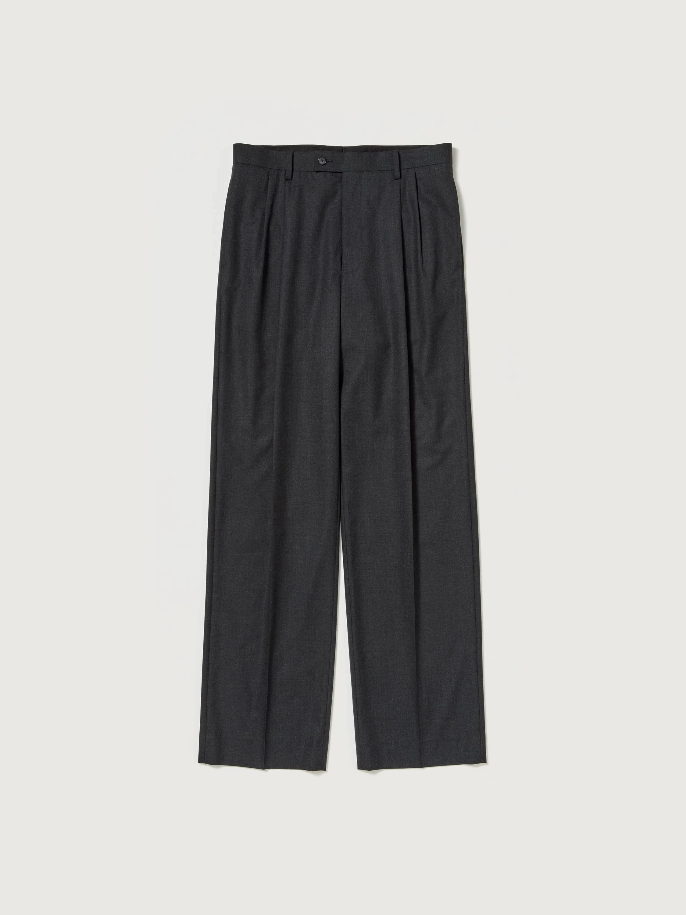 ULTRA FINE TROPICAL WOOL TWO-TUCK SLACKS - 1