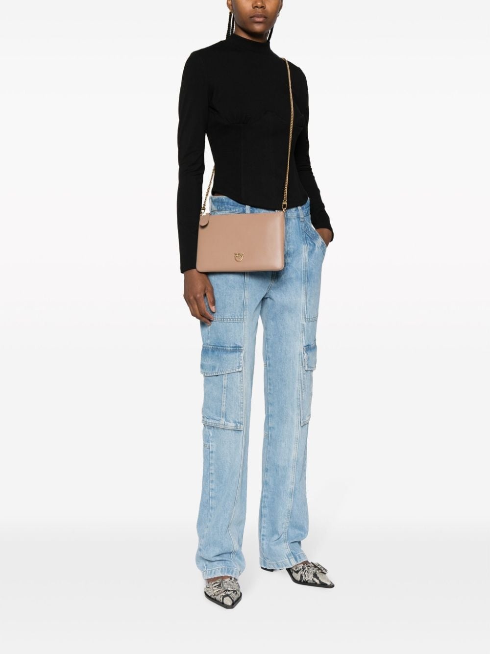 Love Birds-plaque leather crossbody bag - 2