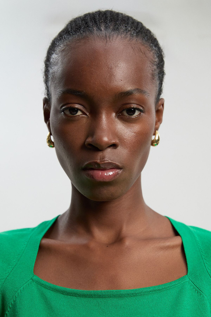 KAREN MILLEN Viscose Blend Square Neck Knitted Long Sleeve Top outlook