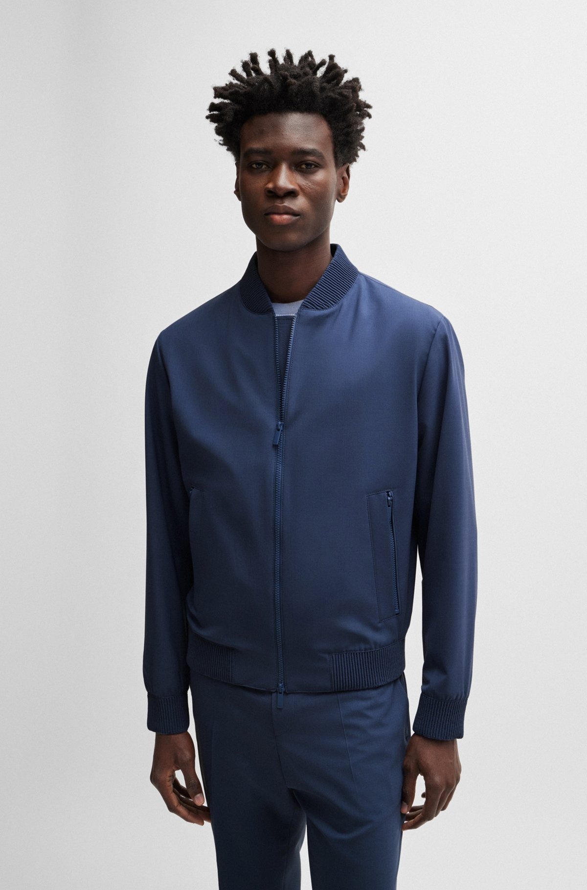 SLIM-FIT BLOUSON JACKET IN WOOL BLEND - 2