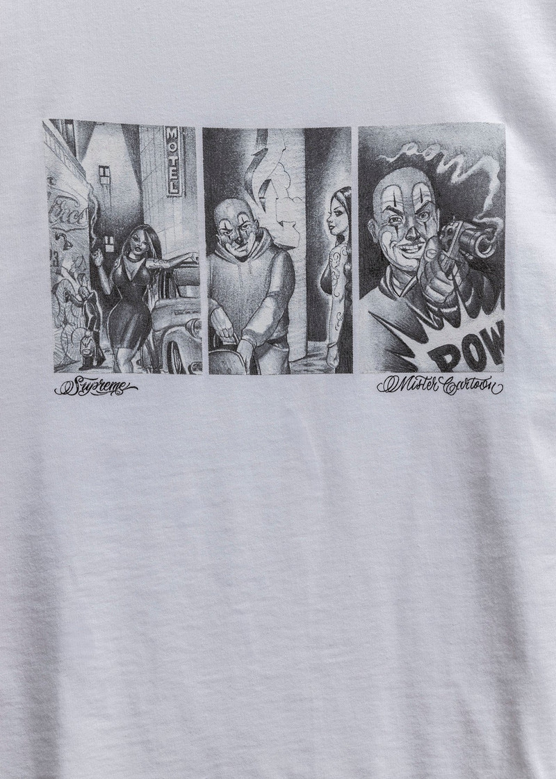 Supreme Supreme White Mister Catoon Pow T-Shirt outlook