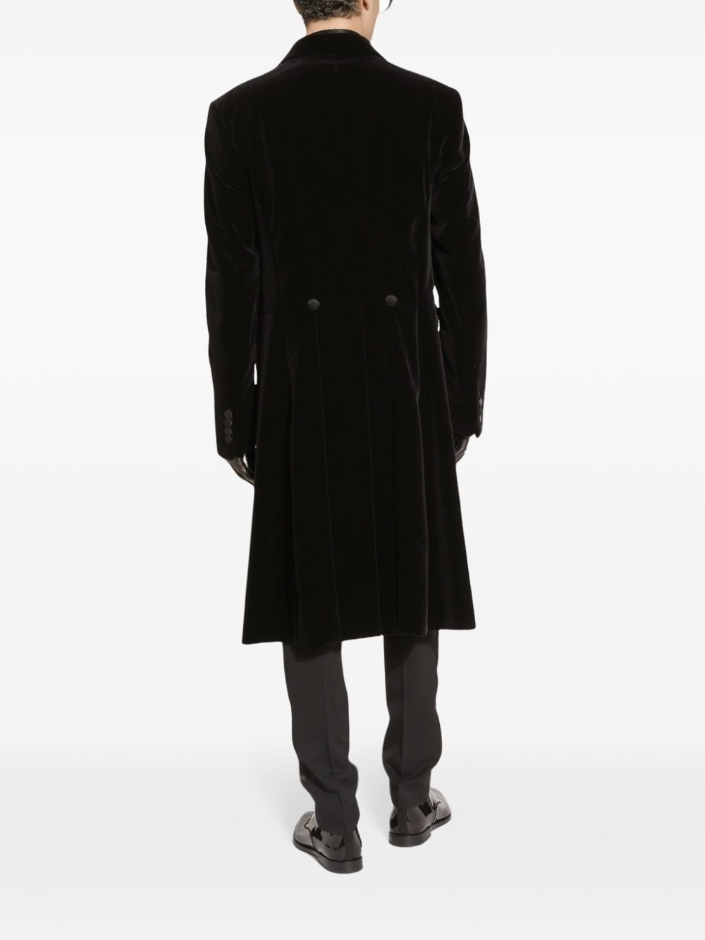 velvet double-breasted coat - 4