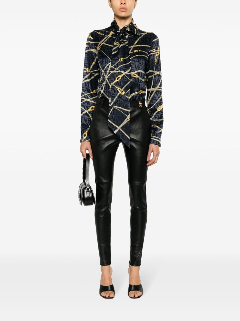 rope-print buttoned shirt - 2