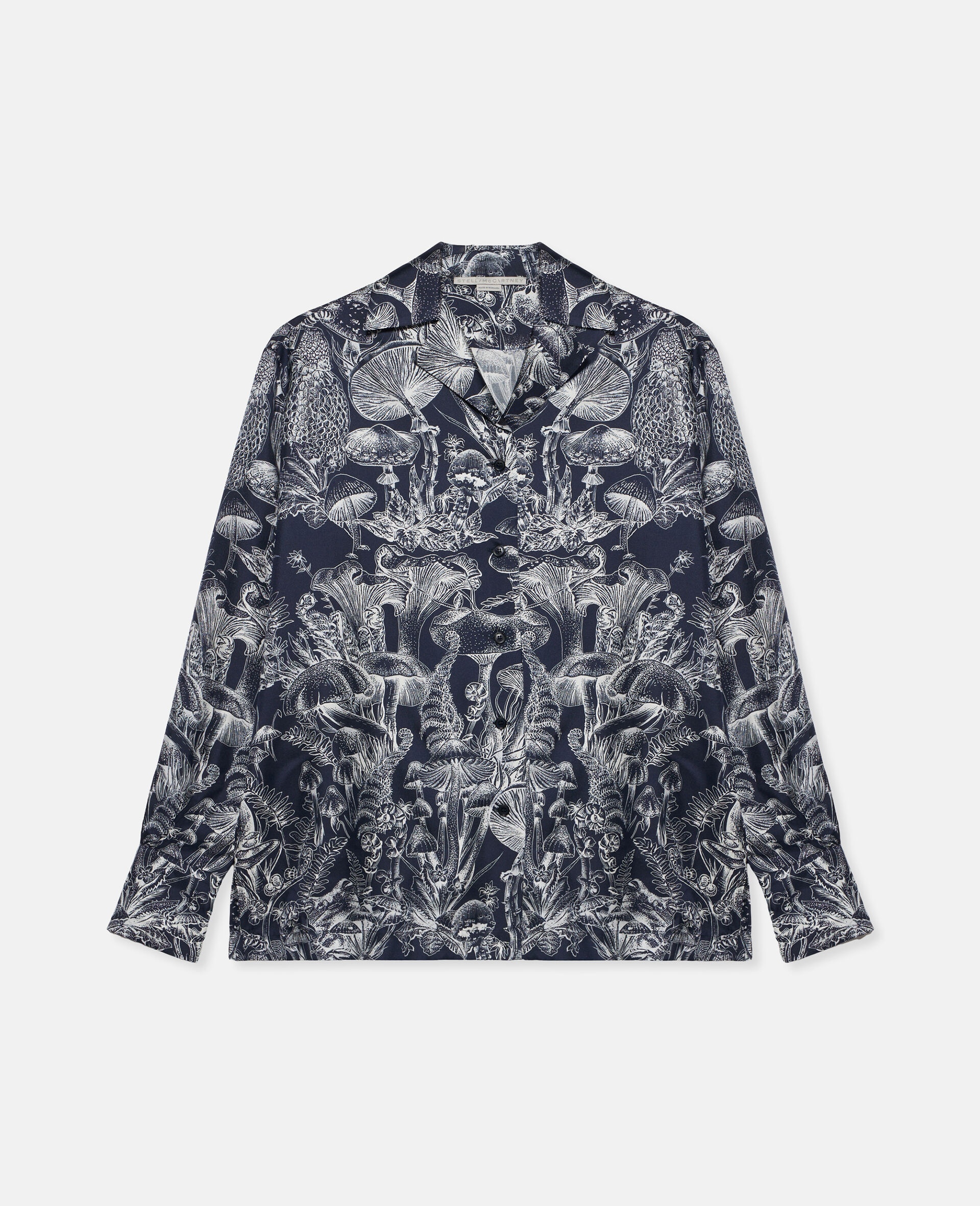 Fungi Forest Print Silk Pyjama Shirt - 1