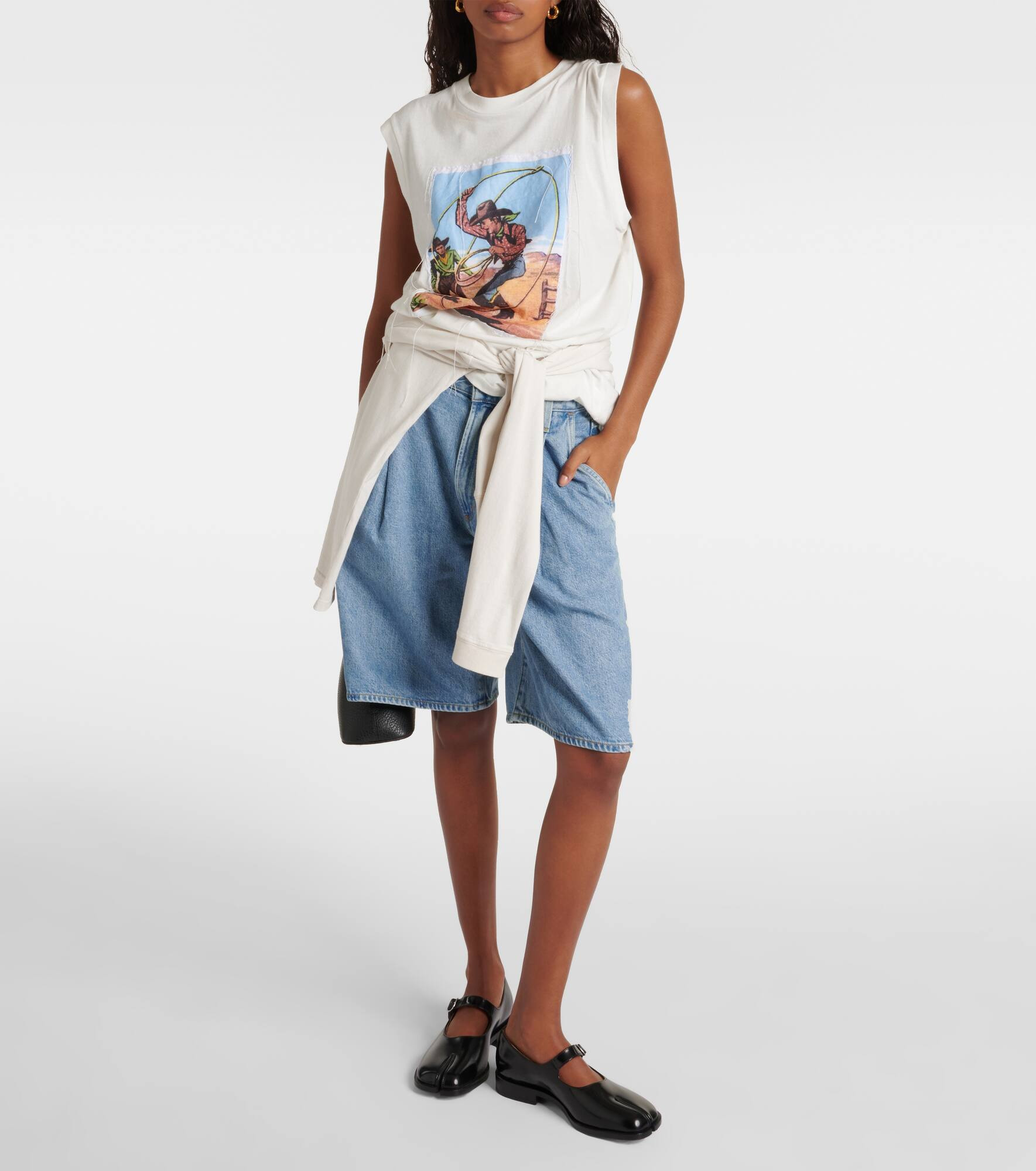 Ellis mid-rise denim Bermuda shorts - 2