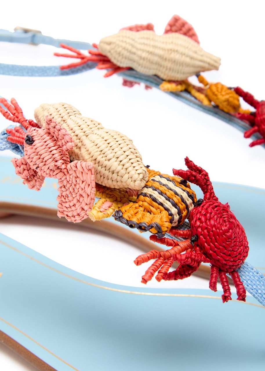 Aquazzura Marea Appliquéd canvas Sandals - 4