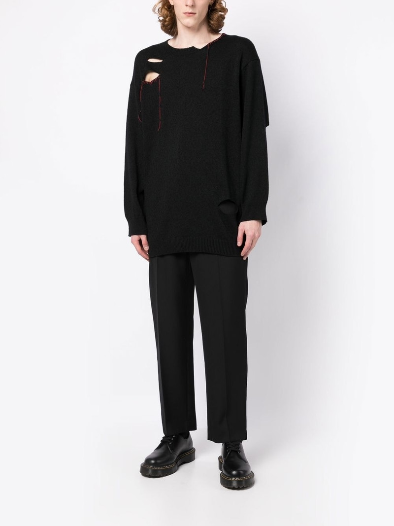 Yohji Yamamoto hole-detail long-sleeve jumper outlook