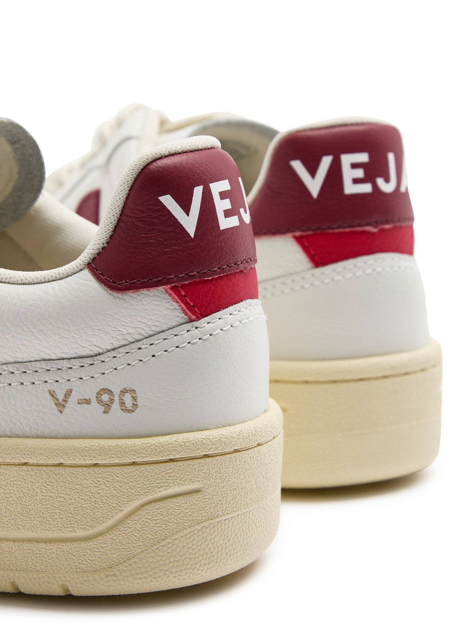 Veja V-90 Panelled Leather Sneakers - 4