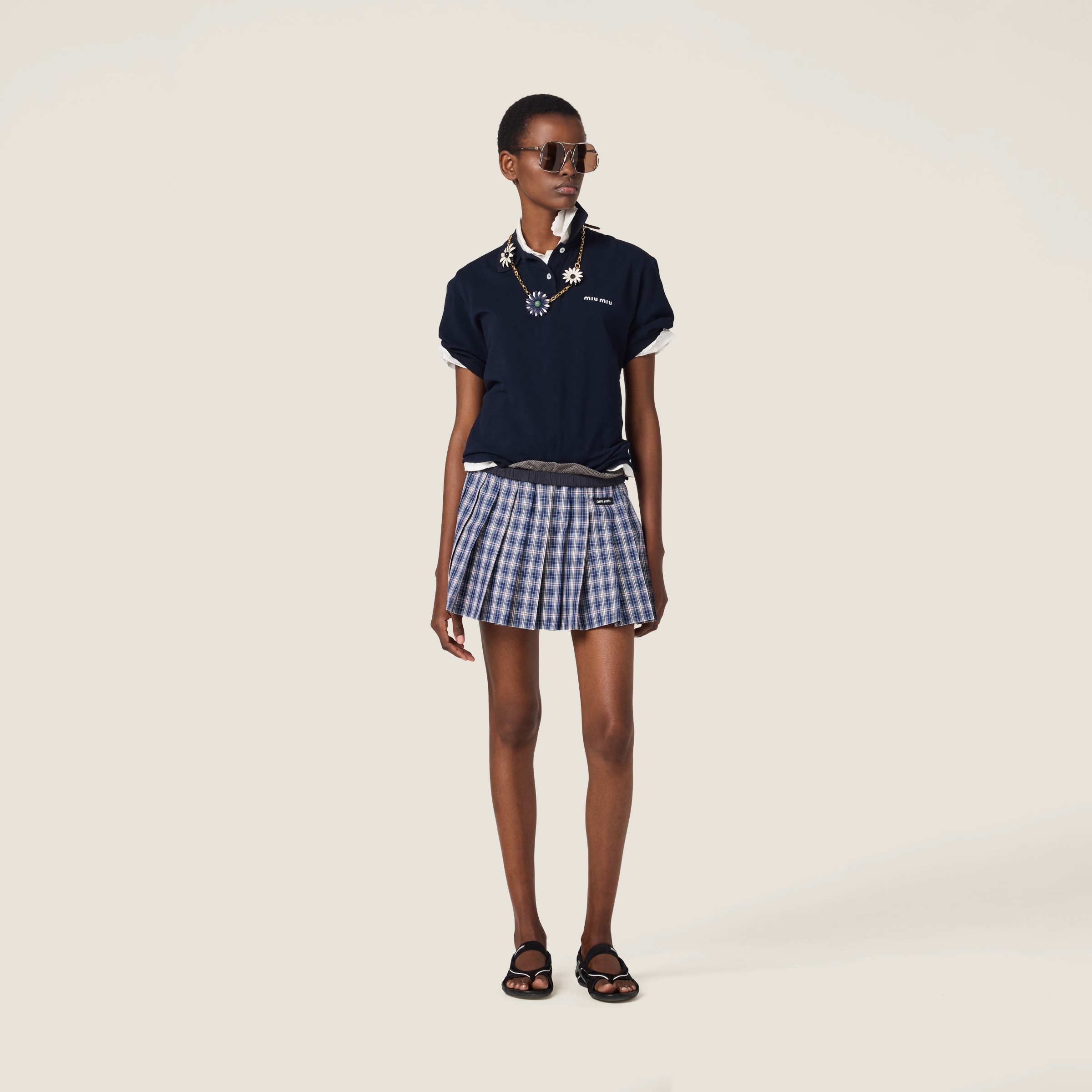 Miu Miu Pleated check miniskirt | REVERSIBLE