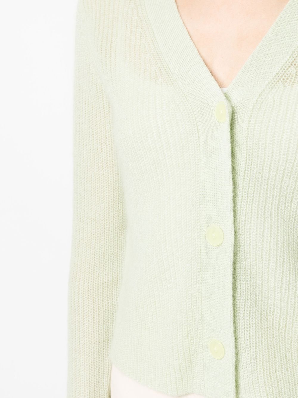 ribbed-knit V-neck cardigan - 5