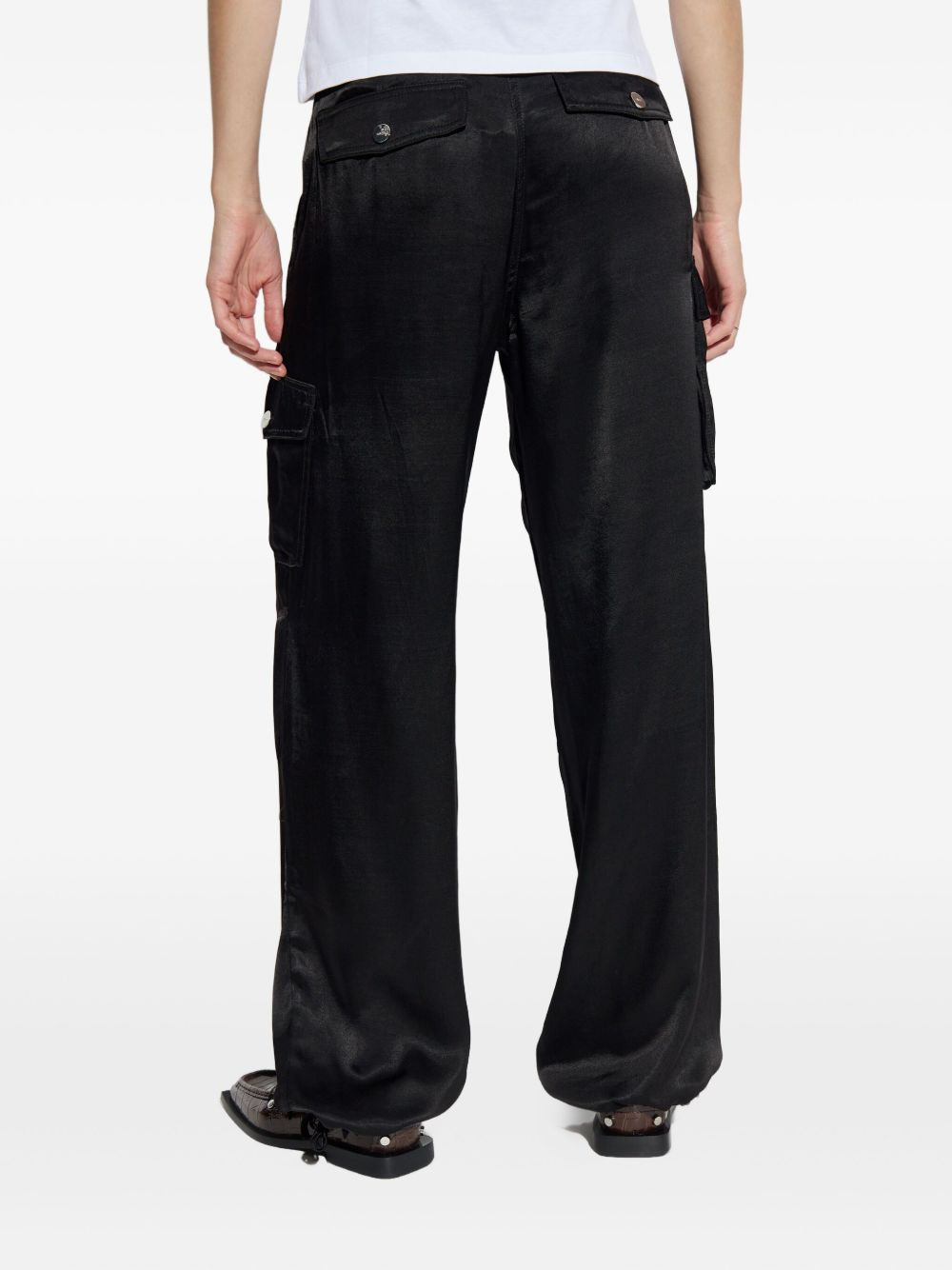 satin cargo trousers - 3