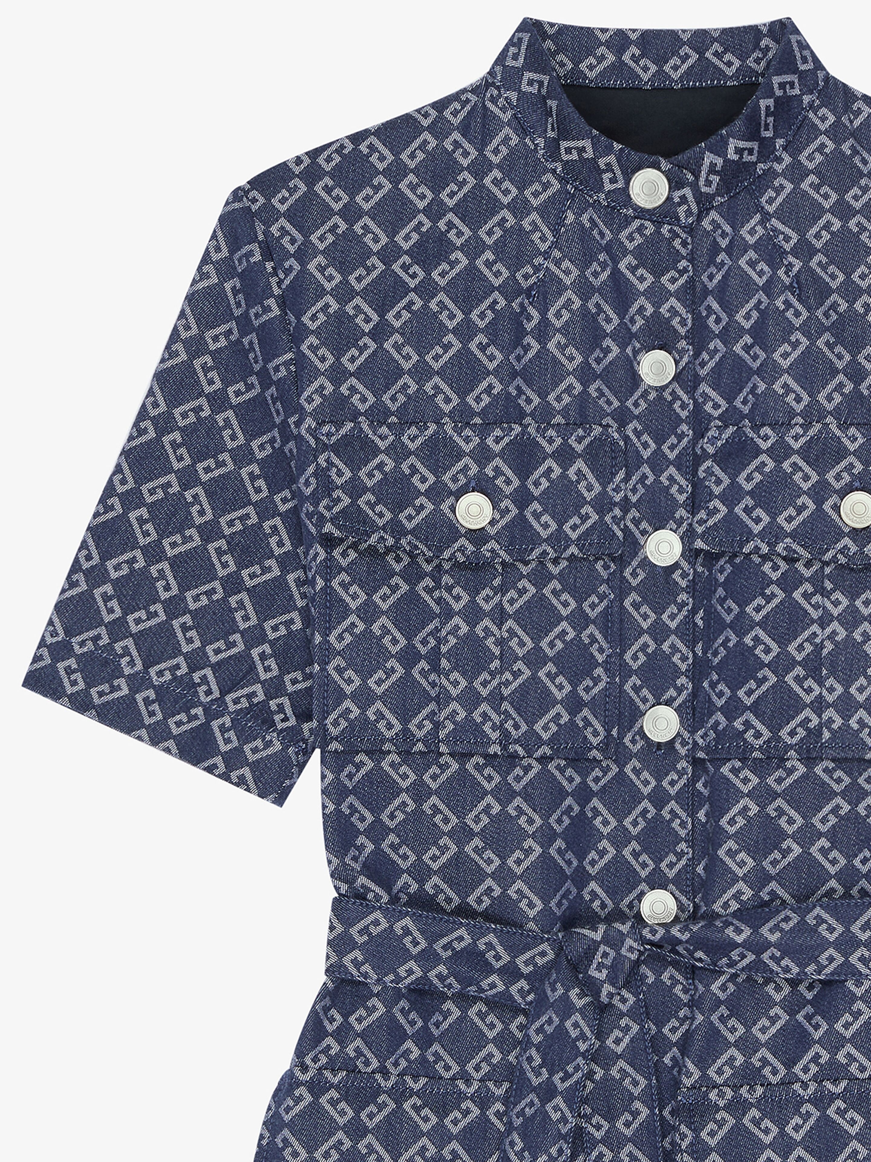 SAFARI DRESS IN MONOGRAM 72 DENIM - 4