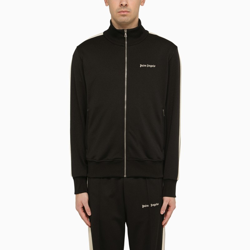 Sporty sweatshirt black with zip - 1