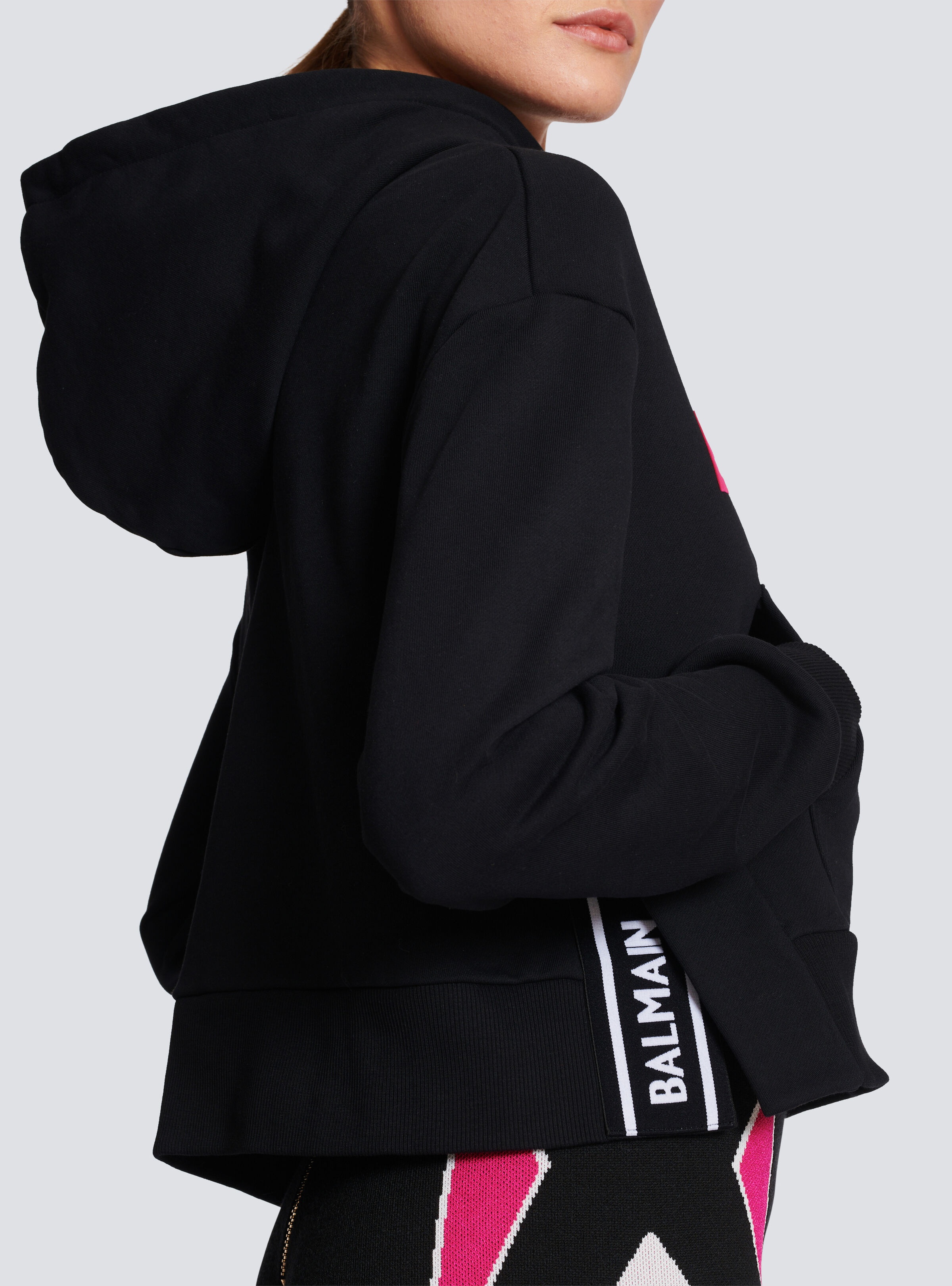 Cotton printed Balmain logo sweatshirt - 9