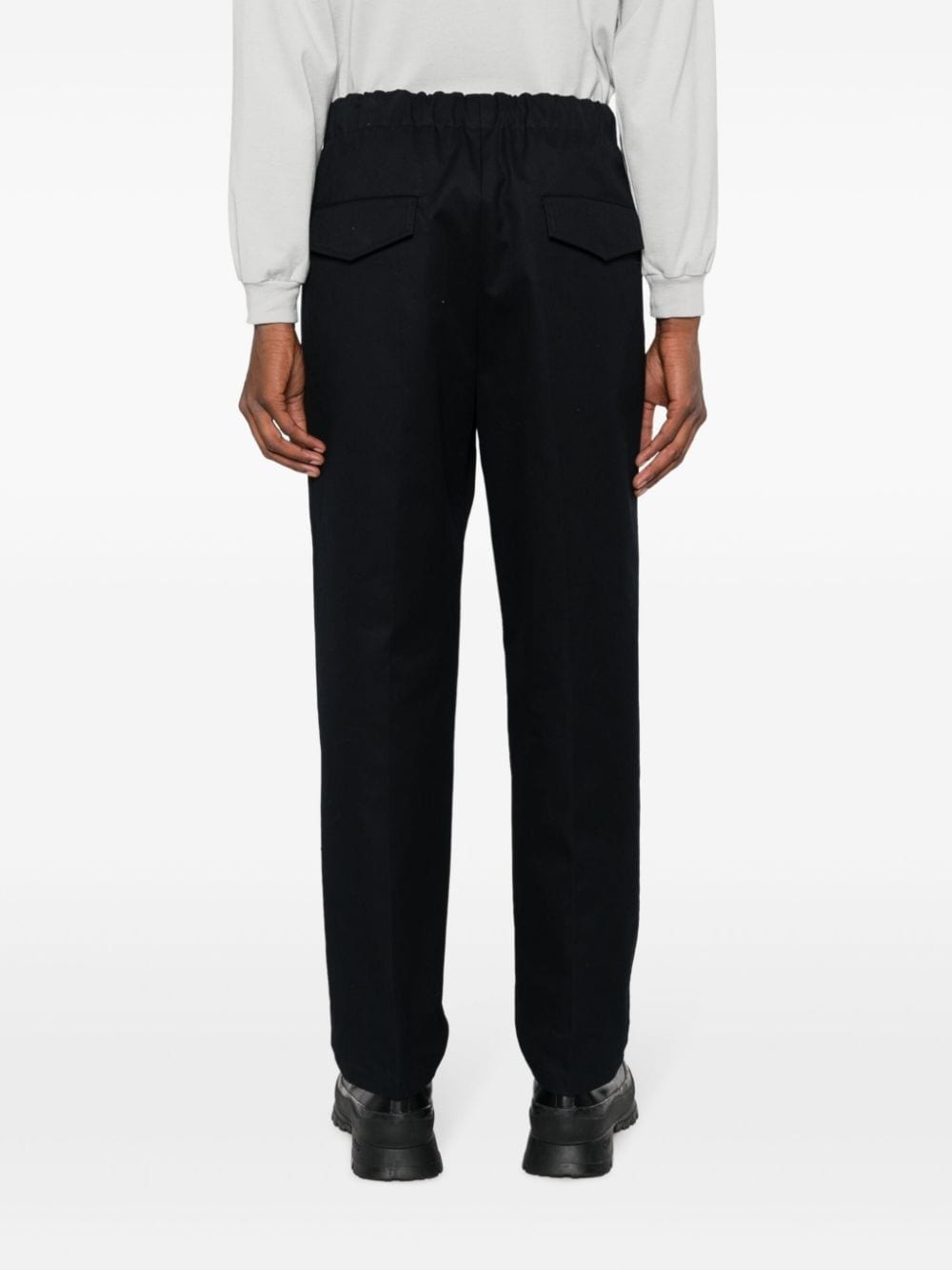 mid-rise cotton tapered trousers - 4